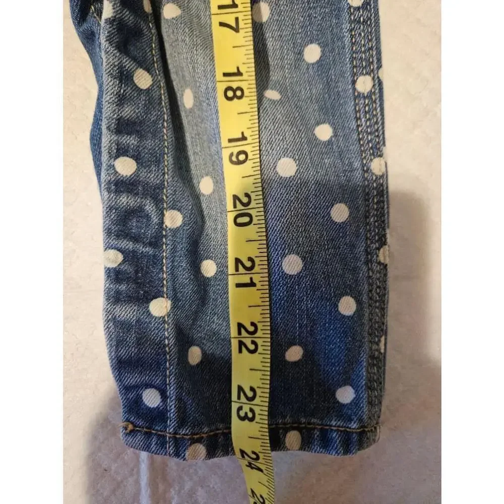 OshKosh B'Gosh Denim Overalls Baby size 12 Months Polka Dots Blue